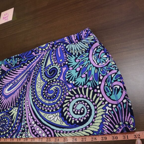 T By Talbots Ladder Back Confetti Paisley Dress Women LP Blue Boho Groovy Hippie - Picture 10 of 15